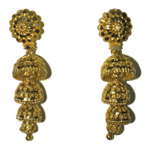 Floral-patterned stud top Jhumka