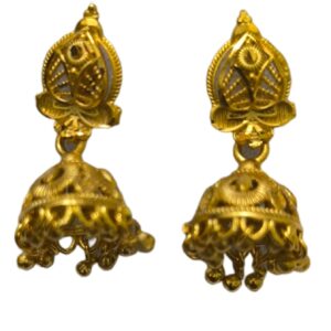 Leaf-shaped stud top Jhumka