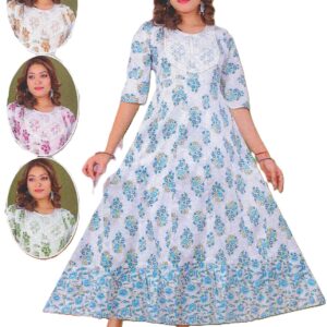 Elegant A-Line Flared all-over floral print Kurti