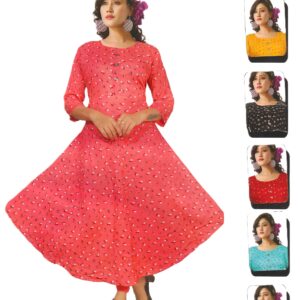 Flowy A-line cut playful miniature floral print kurti