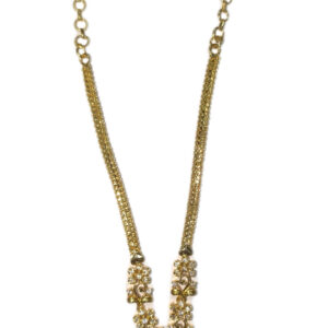 Textured double gold chain stunning necklace