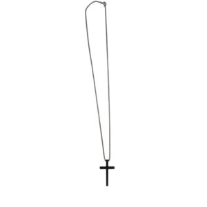 Matte black cross pendant Stainless Steel Chain
