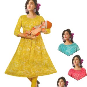 Vibrant floral print Stylish maternity Kurti
