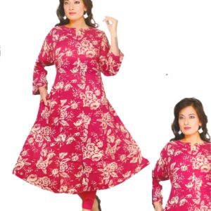 Hot Pink Flowy Kurti