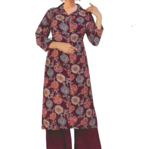 Deep maroon kurti set
