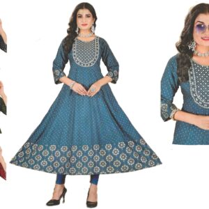 Teal blue Anarkali kurti