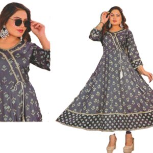Charcoal grey flared Kurti