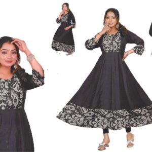 Elegant Anarkali Style classic black kurti