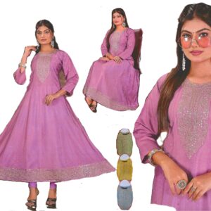 Elegant Flared lavender-colored Kurti