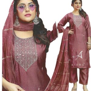 Luxurious maroon-colored kurti set