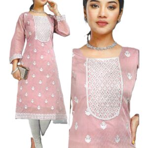 A graceful and elegant pastel pink kurti