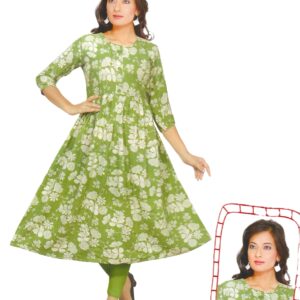 Charming green A-line kurti