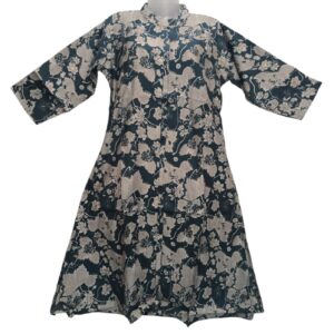 Green Floral Printed A-Line Kurti - AZE-1021-L