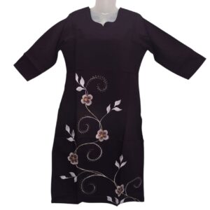 Jamun Colour Floral Printed Kurti - AZE-1028-L