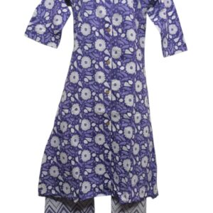 Purple Floral Printed Kurti with matching Pant - AZE-1031-L