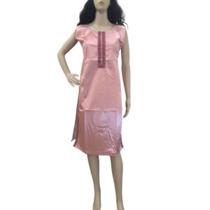 Light Pink Sleeveless Kurti - AZE-D-2617-XL