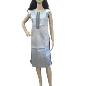 Silver Colour Sleeveless Kurti - AZE-D-2617 - L